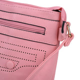 Across Body Bag with Strap in Red/Tan/Apricot/Pink/Fushia Color and Zip-Top Closure