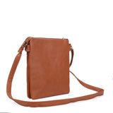 Across Body Bag with Strap in Red/Tan/Apricot/Pink/Fushia Color and Zip-Top Closure