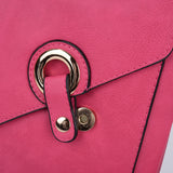 Stylish and Compact Across Body Bag with Adjustable Strap in Pink and Fushia, Zip-Top Closure, Interior Zip Pocket, and Easy to Clean Design