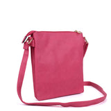Stylish and Compact Across Body Bag with Adjustable Strap in Pink and Fushia, Zip-Top Closure, Interior Zip Pocket, and Easy to Clean Design