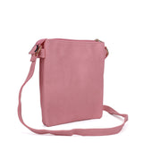 Stylish and Compact Across Body Bag with Adjustable Strap in Pink and Fushia, Zip-Top Closure, Interior Zip Pocket, and Easy to Clean Design