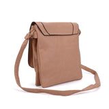Metal Detail Crossbody Flap Bag with Adjustable Straps and Interior Zip Pocket in Various Colors - Perfect for Everyday Use and Chic Style
