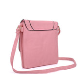 Metal Detail Crossbody Flap Bag with Adjustable Straps and Interior Zip Pocket in Various Colors - Perfect for Everyday Use and Chic Style