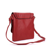 Metal Detail Crossbody Flap Bag with Adjustable Straps and Interior Zip Pocket in Various Colors - Perfect for Everyday Use and Chic Style