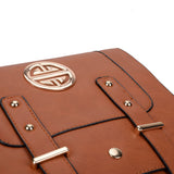 Metal Detail Crossbody Flap Bag with Adjustable Straps and Interior Zip Pocket in Various Colors - Perfect for Everyday Use and Chic Style
