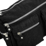 Sports Waist Cross-Body Bag - Durable Canvas Material, Multiple Pockets, Adjustable Shoulder Strap, Ideal for Outdoor Sports and Activities (Black/Camel/Purple)