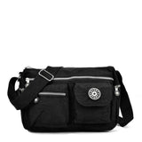 Sports Waist Cross-Body Bag - Durable Canvas Material, Multiple Pockets, Adjustable Shoulder Strap, Ideal for Outdoor Sports and Activities (Black/Camel/Purple)