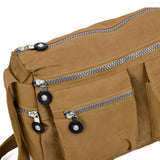 Sports Waist Cross-Body Bag - Durable Canvas Material, Multiple Pockets, Adjustable Shoulder Strap, Ideal for Outdoor Sports and Activities (Black/Camel/Purple)