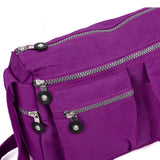 Sports Waist Cross-Body Bag - Durable Canvas Material, Multiple Pockets, Adjustable Shoulder Strap, Ideal for Outdoor Sports and Activities (Black/Camel/Purple)