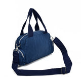 Dark Blue Dual-Use Sports Waist Handbag - Durable Canvas Material, Adjustable Shoulder Strap, Five Zip Pockets, and Easy-to-Clean Design