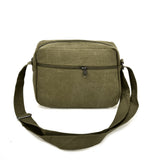 SPORT Cross Body Bag with Multiple Zipper in Khaki/Green/Brown Canvas Material and Adjustable Shoulder Strap