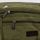 SPORT Cross Body Bag with Multiple Zipper in Khaki/Green/Brown Canvas Material and Adjustable Shoulder Strap