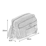 SPORT Cross Body Bag with Multiple Zipper in Khaki/Green/Brown Canvas Material and Adjustable Shoulder Strap
