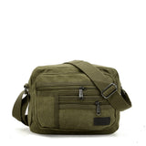 SPORT Cross Body Bag with Multiple Zipper in Khaki/Green/Brown Canvas Material and Adjustable Shoulder Strap