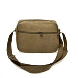 SPORT Cross Body Bag with Multiple Zipper in Khaki/Green/Brown Canvas Material and Adjustable Shoulder Strap