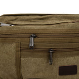 SPORT Cross Body Bag with Multiple Zipper in Khaki/Green/Brown Canvas Material and Adjustable Shoulder Strap