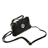 Canvas Crossbody Bag with Metal Detail and External Zip Pocket in Multiple Colors