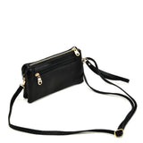 Canvas Crossbody Bag with Metal Detail and External Zip Pocket in Multiple Colors