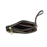 Canvas Crossbody Bag with Metal Detail and External Zip Pocket in Multiple Colors