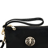 Canvas Crossbody Bag with Metal Detail and External Zip Pocket in Multiple Colors