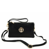 Canvas Crossbody Bag with Metal Detail and External Zip Pocket in Multiple Colors
