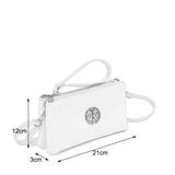 Canvas Crossbody Bag with Metal Detail and External Zip Pocket in Multiple Colors