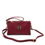 Canvas Crossbody Bag with Metal Detail and External Zip Pocket in Multiple Colors