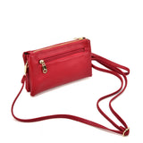Canvas Crossbody Bag with Metal Detail and External Zip Pocket in Multiple Colors