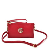 Canvas Crossbody Bag with Metal Detail and External Zip Pocket in Multiple Colors