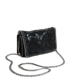 Bright Leather Bag with Chain Handle, High-Quality Material, Spacious and Versatile, Sleek and Modern Design