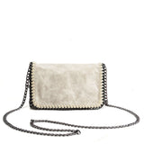 Bright Leather Bag with Chain Handle, High-Quality Material, Spacious and Versatile, Sleek and Modern Design