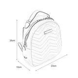 Sally Young - Solid Color Backpack With Hardware Decoration, Adjustable Strap, High Quality PU Material