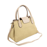Stylish PU Leather Handbag with Detachable Shoulder Strap - Available in Pink and Apricot Colors
