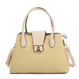 Stylish PU Leather Handbag with Detachable Shoulder Strap - Available in Pink and Apricot Colors