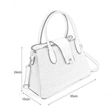 Stylish PU Leather Handbag with Detachable Shoulder Strap - Available in Pink and Apricot Colors