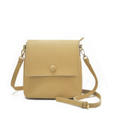 Simple PU Handbag With Flap and Zip Top Closure For Women