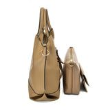 Pure Color Set Bag With Buckle Design And Metal Ring Decoration, Handbag, Crossbody Bag & Purse