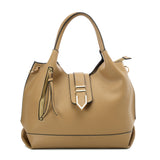 Pure Color Set Bag With Buckle Design And Metal Ring Decoration, Handbag, Crossbody Bag & Purse