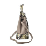 Khaki Simple Handbag Bag with Chain and Lock Decoration for Women