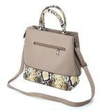 Khaki Simple Handbag Bag with Chain and Lock Decoration for Women
