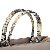 Khaki Simple Handbag Bag with Chain and Lock Decoration for Women