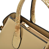 Apricot & Black Simple Tote Bag with Sequins Design - Elegant and Practical Women's Handbag