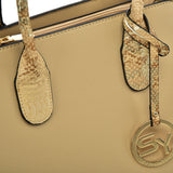 Apricot & Black Simple Tote Bag with Sequins Design - Elegant and Practical Women's Handbag