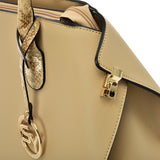 Apricot & Black Simple Tote Bag with Sequins Design - Elegant and Practical Women's Handbag
