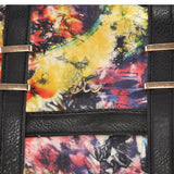 Large Capacity Handbag With Watercolor And Buckle Flap Design