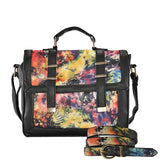 Large Capacity Handbag With Watercolor And Buckle Flap Design