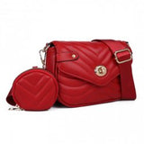 Women's Fashion Satchel with Coin Purse - PU Leather Crossbody Bag with Zip and Hasp Closure