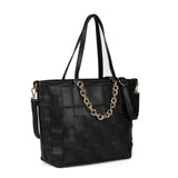 Stylish PU Handbag with Two Big Compartments and Adjustable Strap