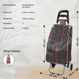 Shopping Trolley, Lightweight, Foldable & Portable, Large Capacity, Latest 2023 Model, Made From High Quality Oxford Fabric, Classic Patterns, 30L