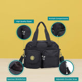 Women's Large Solid Crossbody Bag with Zip Closure, Adjustable/Detachable Shoulder Strap, External Pockets, Durable Material, Inner Pockets, Lightweight - Kipling-Style Bag for Everyday Use or Special Occasions